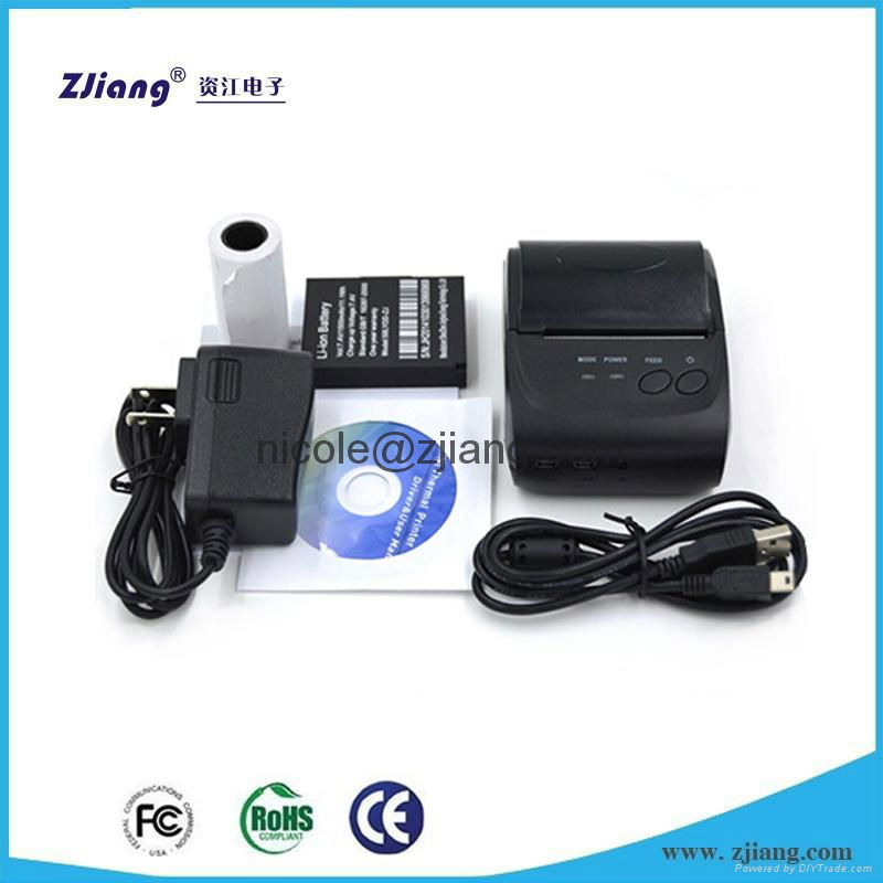 Support iOS Smartphone Hand held Mini 58mm Bluetooth Thermal Receipt Printer ZJ  3