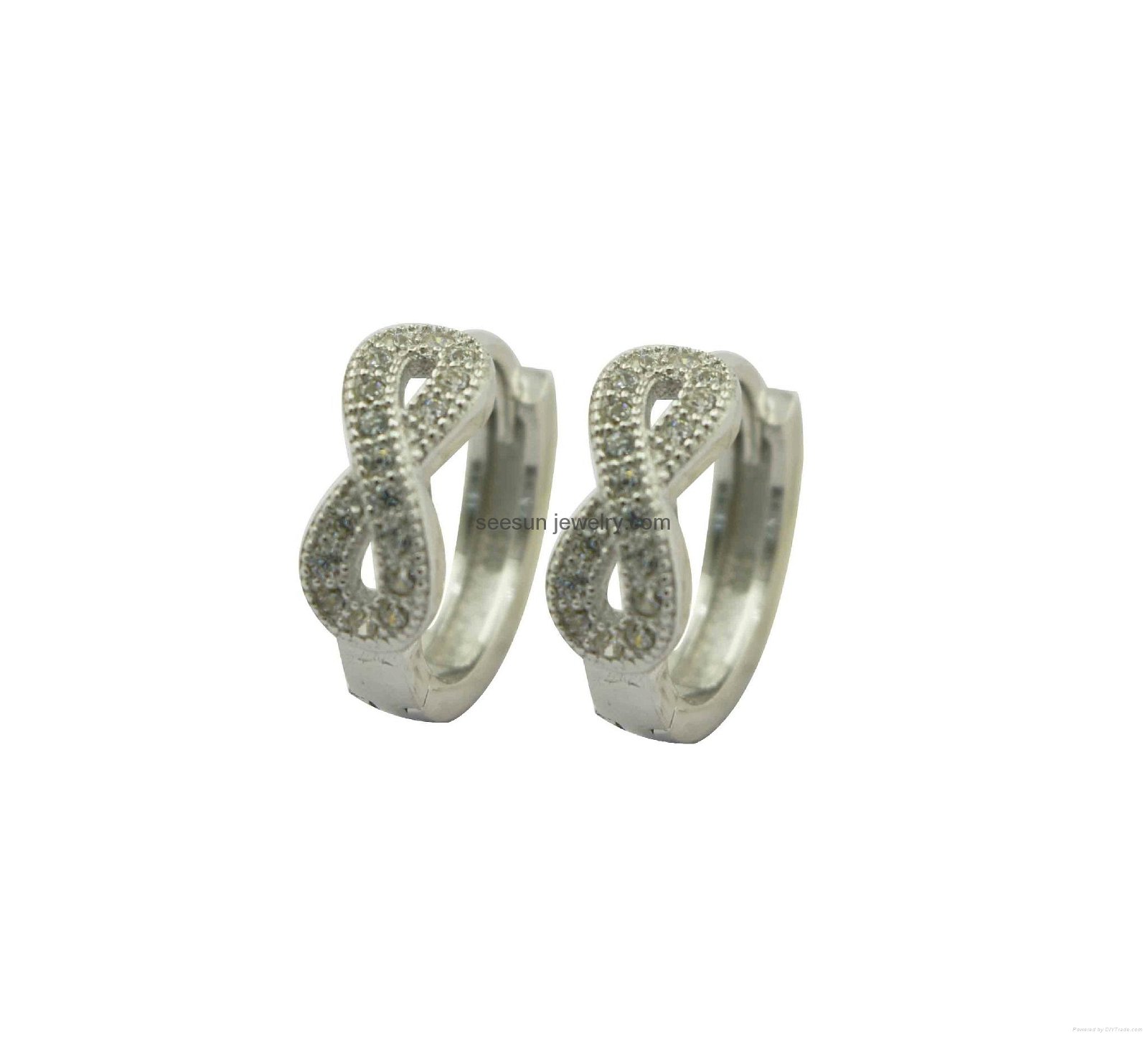 925 silver infinity h   ies earring