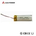 Hot sales 401230 3.7v 120mah lithium polymer battery for Bluetooth headsets 2