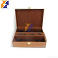 Custom handle portable wine gift packaging pu leather box 1