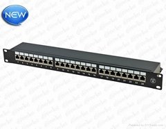 Krone IDC FTP Cat.6A Patch Panel 24Port  Hot Selling 19 10G Cat.6A Shielded Patc