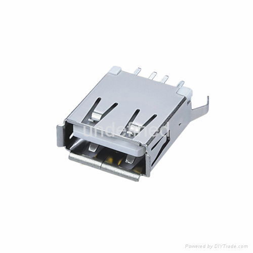 USB连接器2.0 母座180度直插单层15.0 2