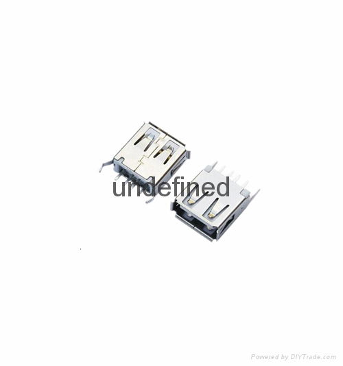 USB连接器2.0 母座180度直插单层15.0 4