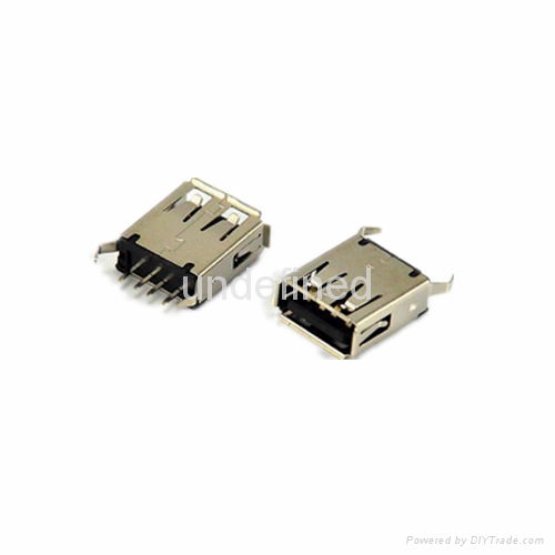 USB连接器2.0 母座180度直插单层15.0 3