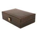 Crocodile Leatherette Cufflinks Case & Ring Storage Box 1