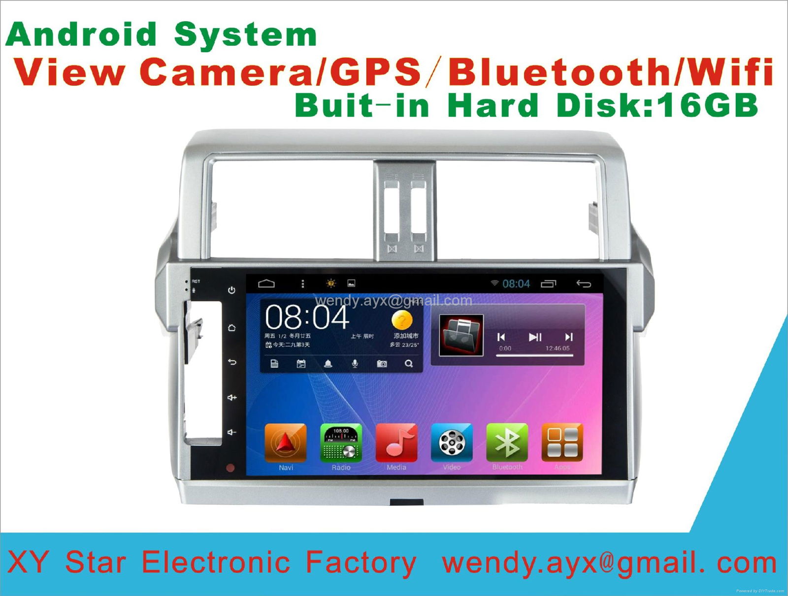 Android system 5.1 car dvd  for Toyota Prado 2014 2