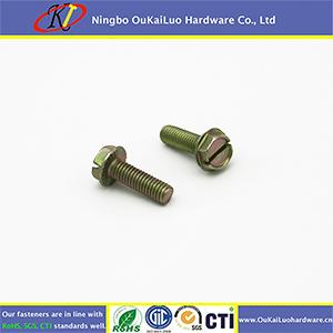 Zinc Plated Intented Hex Washer Head Slotted Machine Screws