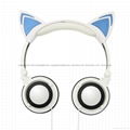 Shenzhen LINX Tech Cute glowing cat ear wired headphone for kids