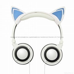 Shenzhen LINX Tech Cute glowing cat ear wired headphone for kids