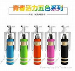 New wired cable sefie stick factory wholesale creative mini monopod selfie stick
