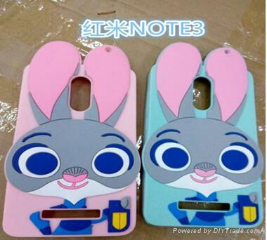 Cute Zootopia 3d Cartoon Judy Rabbit Back Cover for iphone for samsung for sony 