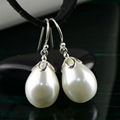  Wholesale waterdrop shaped pearl S925 sterling silver  Earrings 1