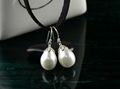  Wholesale waterdrop shaped pearl S925 sterling silver  Earrings 4