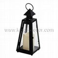 Decorative pyramid black metal glass led