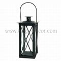 Small black wedding stagecoach metal candle lantern
