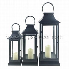 Best seller set of 3 black metal led candle lantern