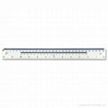 Ruler Plastic Shatter-resistant 10ths 16ths/inch and Millimetres 300mm Light Blu