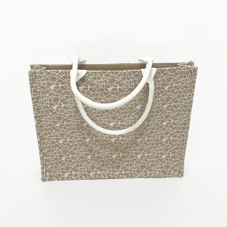 Eco-friendly custom printing jute tote shopping bag