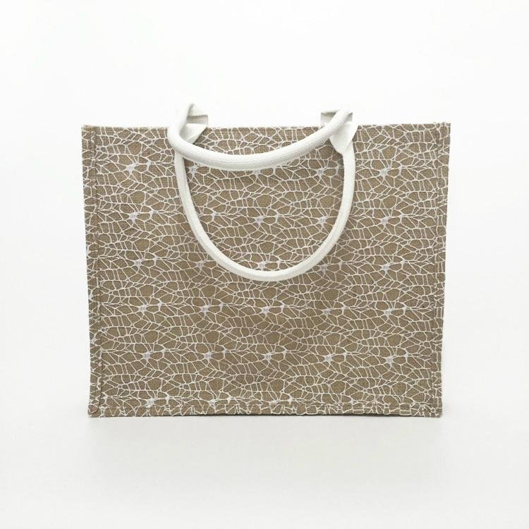 Eco-friendly custom printing jute tote shopping bag 2