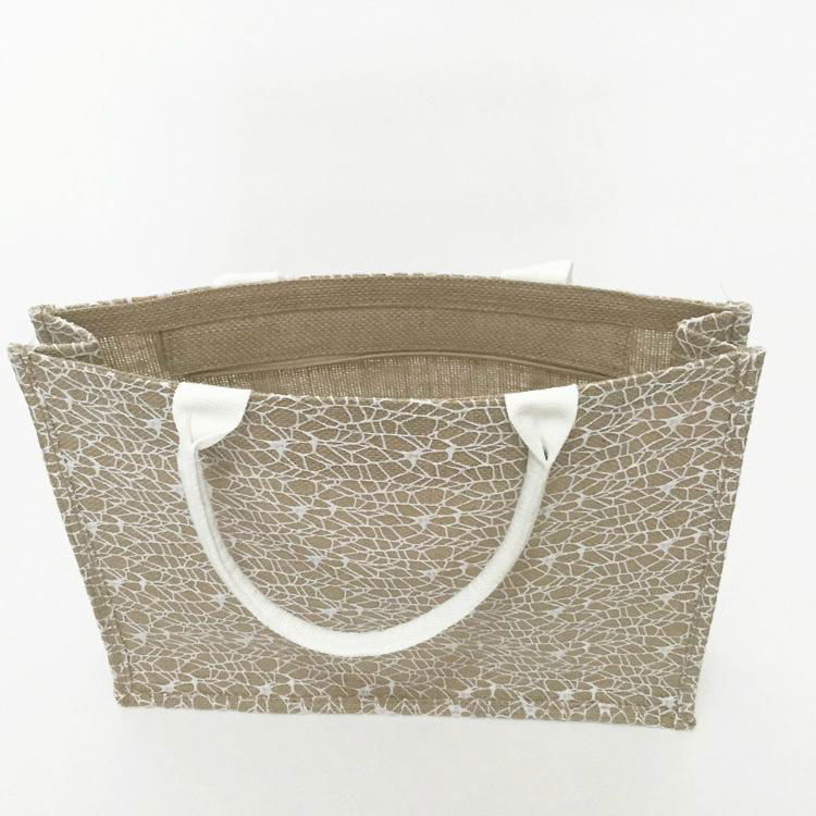 Eco-friendly custom printing jute tote shopping bag 5