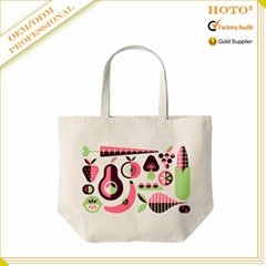 Fashion eco friendly cotton canvas tote shopping bag