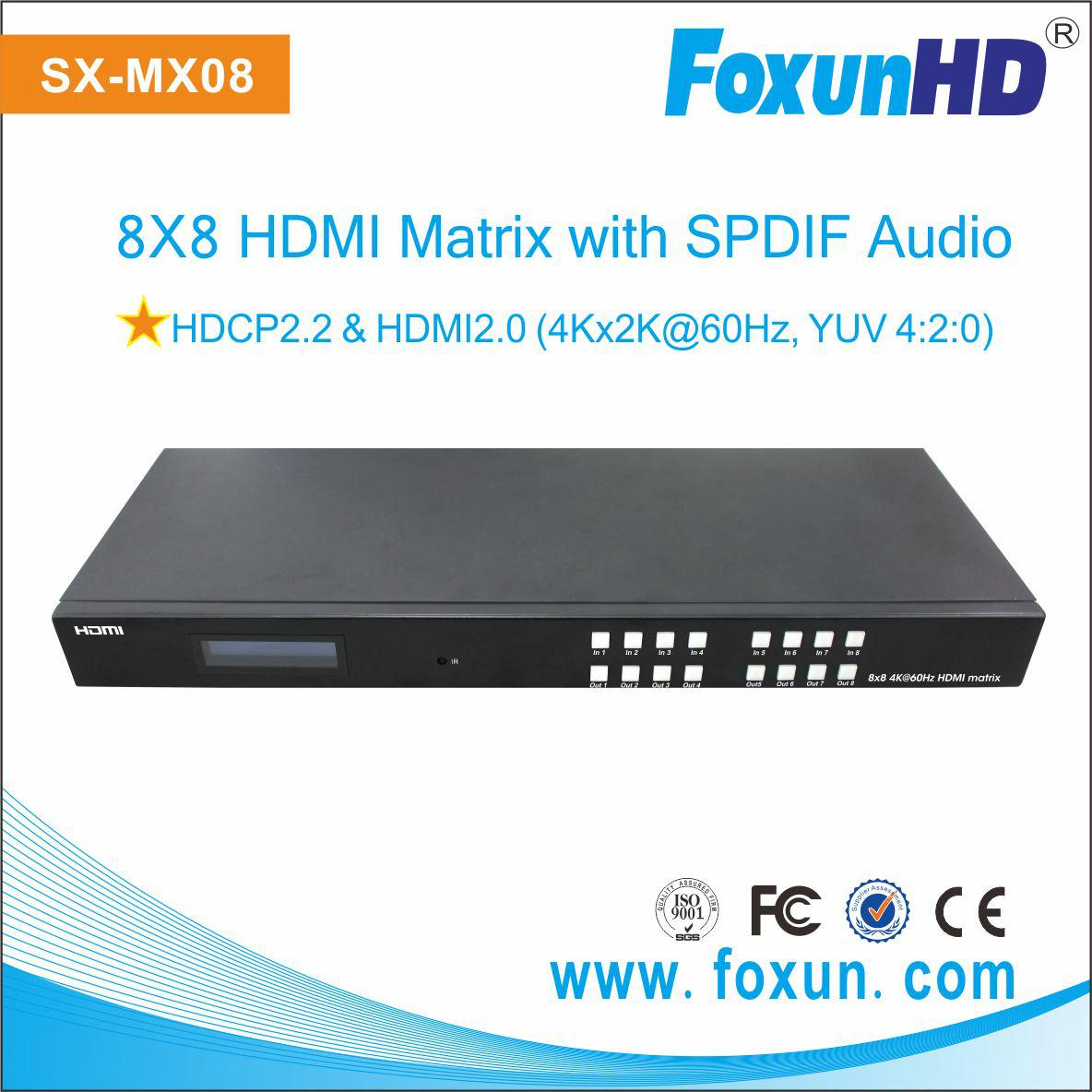 4K HDMI Matrix 8x8 HDCP 2.2 3