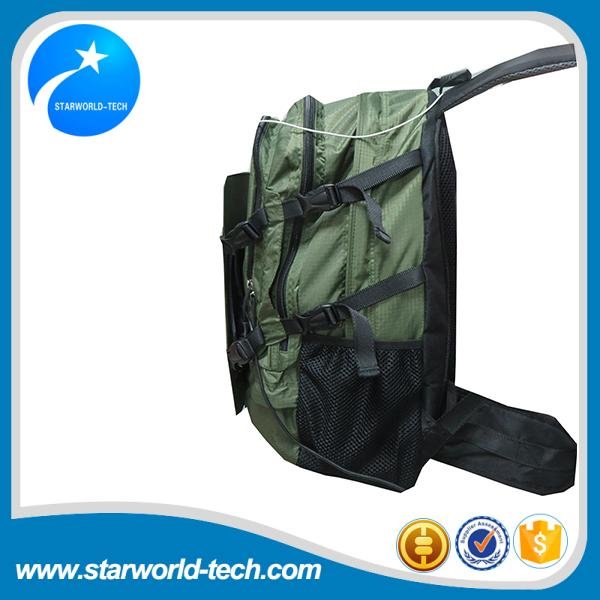 Nylon fabric solar energy backpack with USB charger  3
