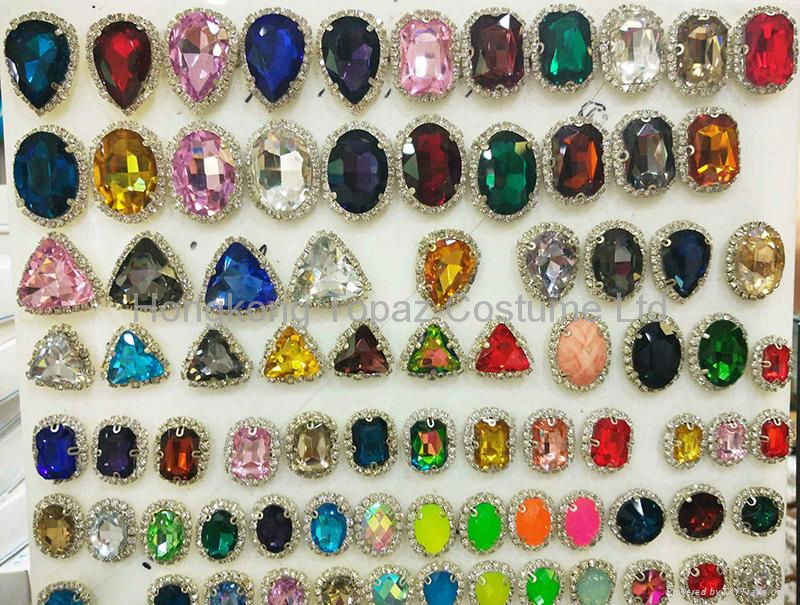  Latest Rectangle Flat Back Sew on Rhinestone Claw Setting Crystals  2