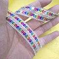 hotfix sequin rhinestone glitter chain with back glue 1