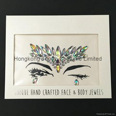 2018 Popular Body Stickers Rhinestone Skin Sticker Face Crystal Stickers