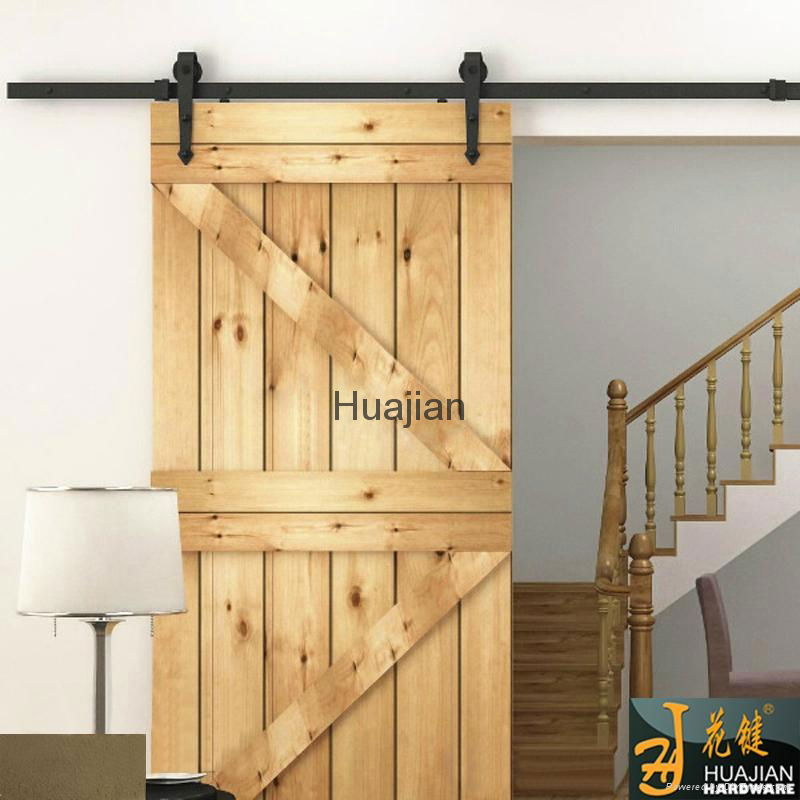 balck color classical exterior sliding barn door track system 5