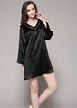 Long sleeve silk nightgown for women 1