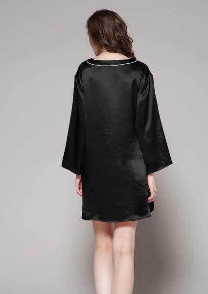 Long sleeve silk nightgown for women 2