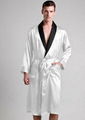 Long silk robes with collar banding for