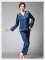 Long - Sleeve Silk Pajamas With Long Pants 1