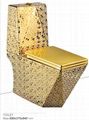  Bathroom ceramic golden luxury one piece toilet prices KD-T004GP