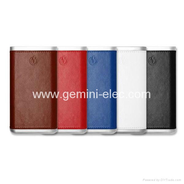 Fancy leather power bank 8000mah dual usb power bank portable battery charger 4