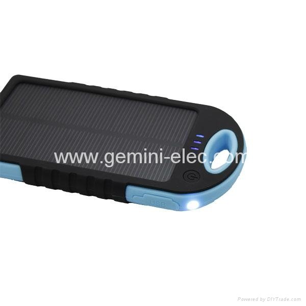 Fashion solar power bank 5000mah solar battery charger 4
