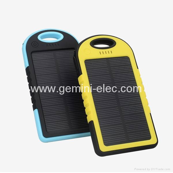 Fashion solar power bank 5000mah solar battery charger