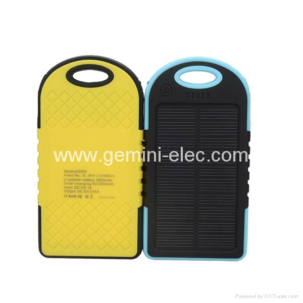 Fashion solar power bank 5000mah solar battery charger 5