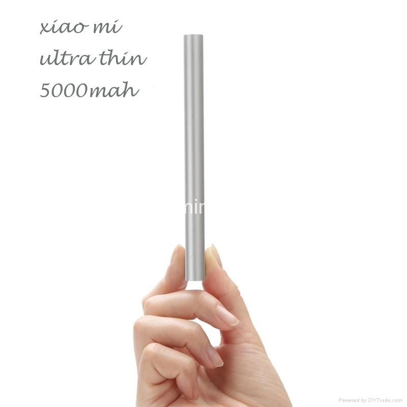 Super slim xiaomi power bank 5000mah mi power bank portable battery charger 