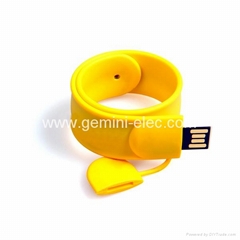 Promotional gift usb flash drive 4gb silicone slap bracelet usb