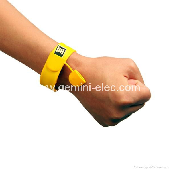 Promotional gift usb flash drive 4gb silicone slap bracelet usb  5