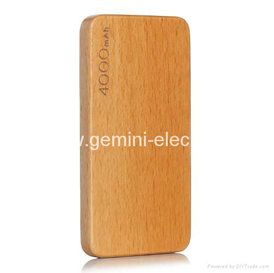 Fancy wooden power bank 4000mah slim power bank mobile charger 2