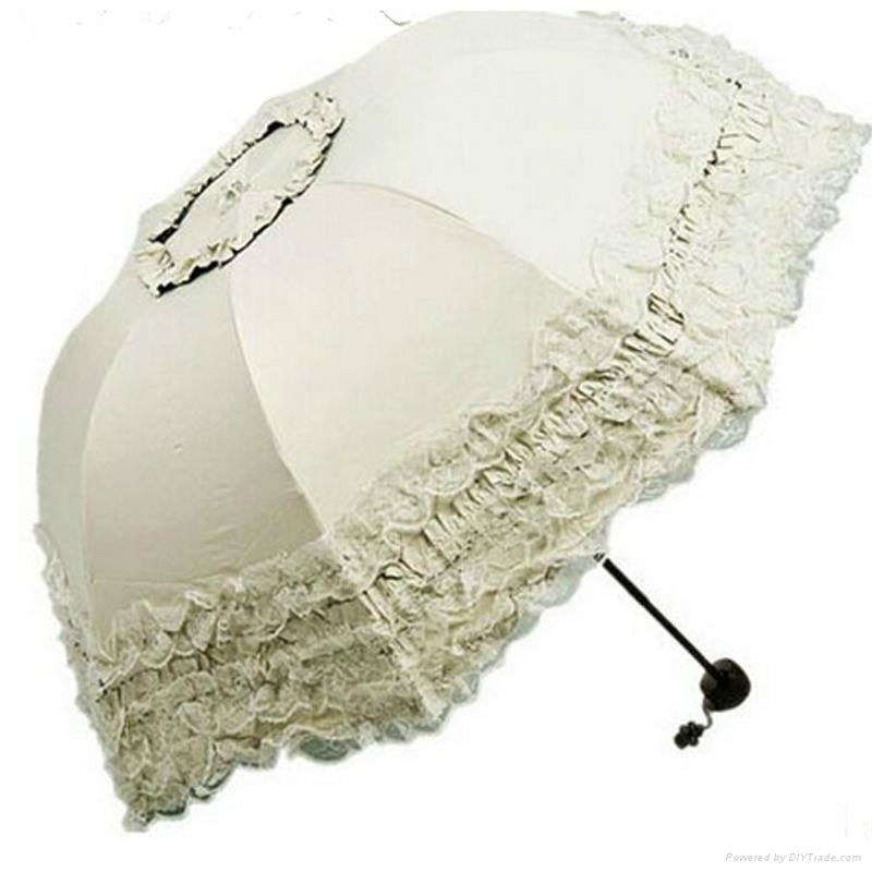 New hot selling Super Princess lace shade  umbrella UV Vinyl umbrella 4