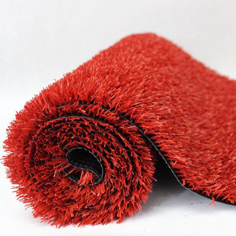 Red artificial turf