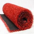 Red artificial turf