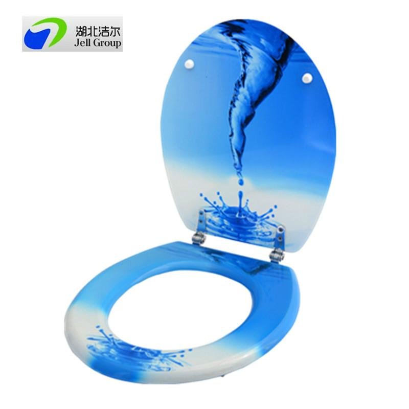  Factory price MDF toilet seat cover with soft-closing hinges 3