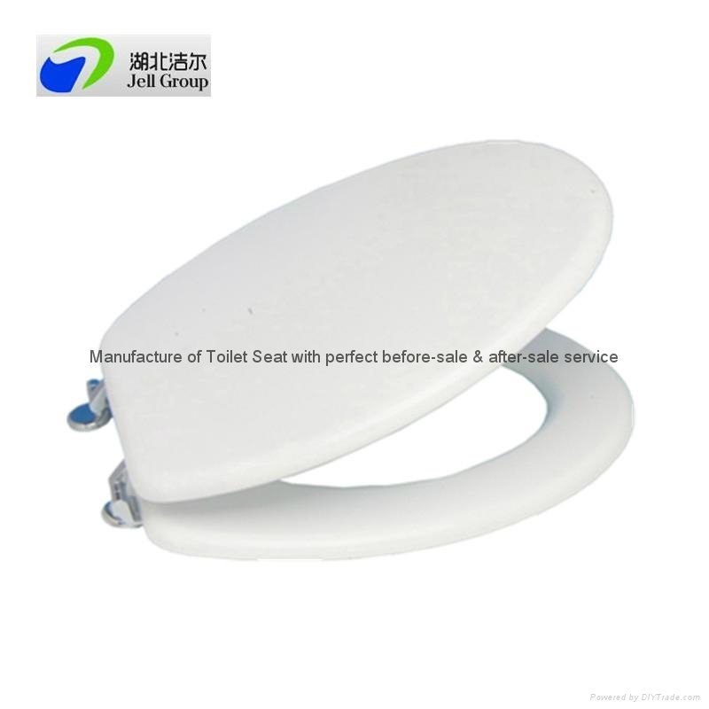 MDF rose toilet seat with zinc alloyed soft close hinges 2