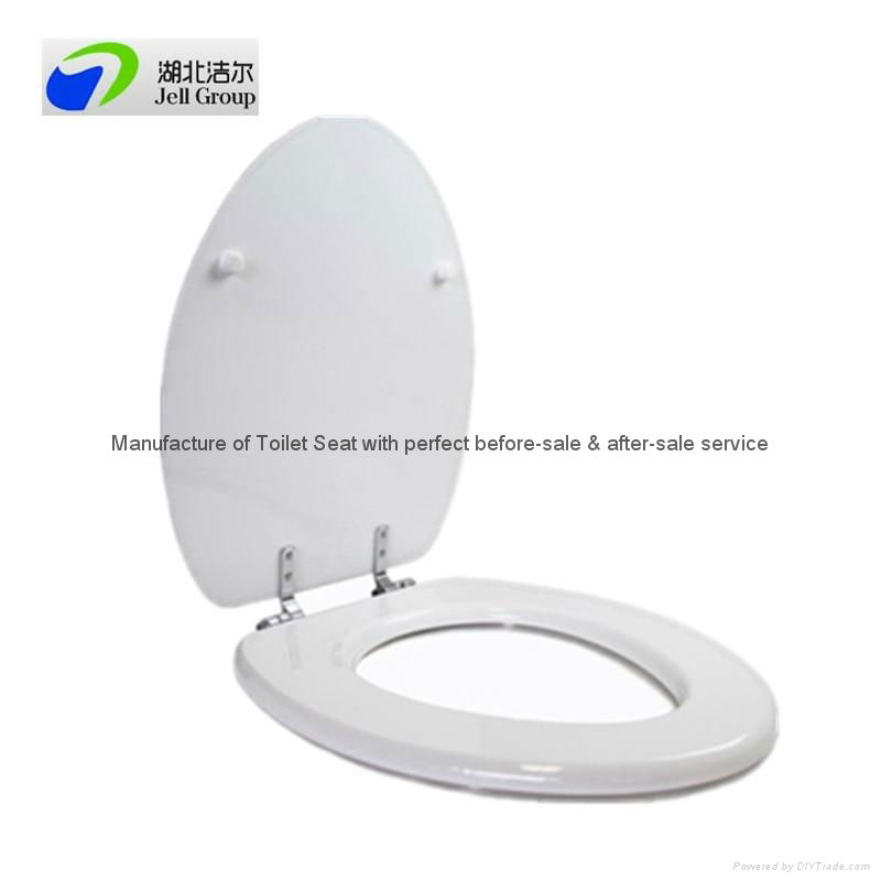 European duroplast toilet seat with stainless steel soft close hinges